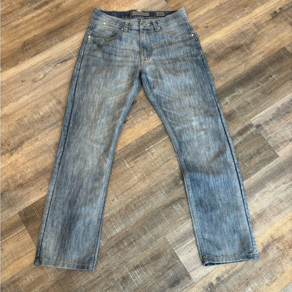Paper Denim & Cloth‎ Slim Straight Jeans Sz 32x32 Blue Light Acid Wash Stretch